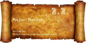 Major Marion névjegykártya